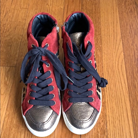 NWT Sam Edelman Britt Leopard High Top Sneaker 6.5M - Picture 4 of 6